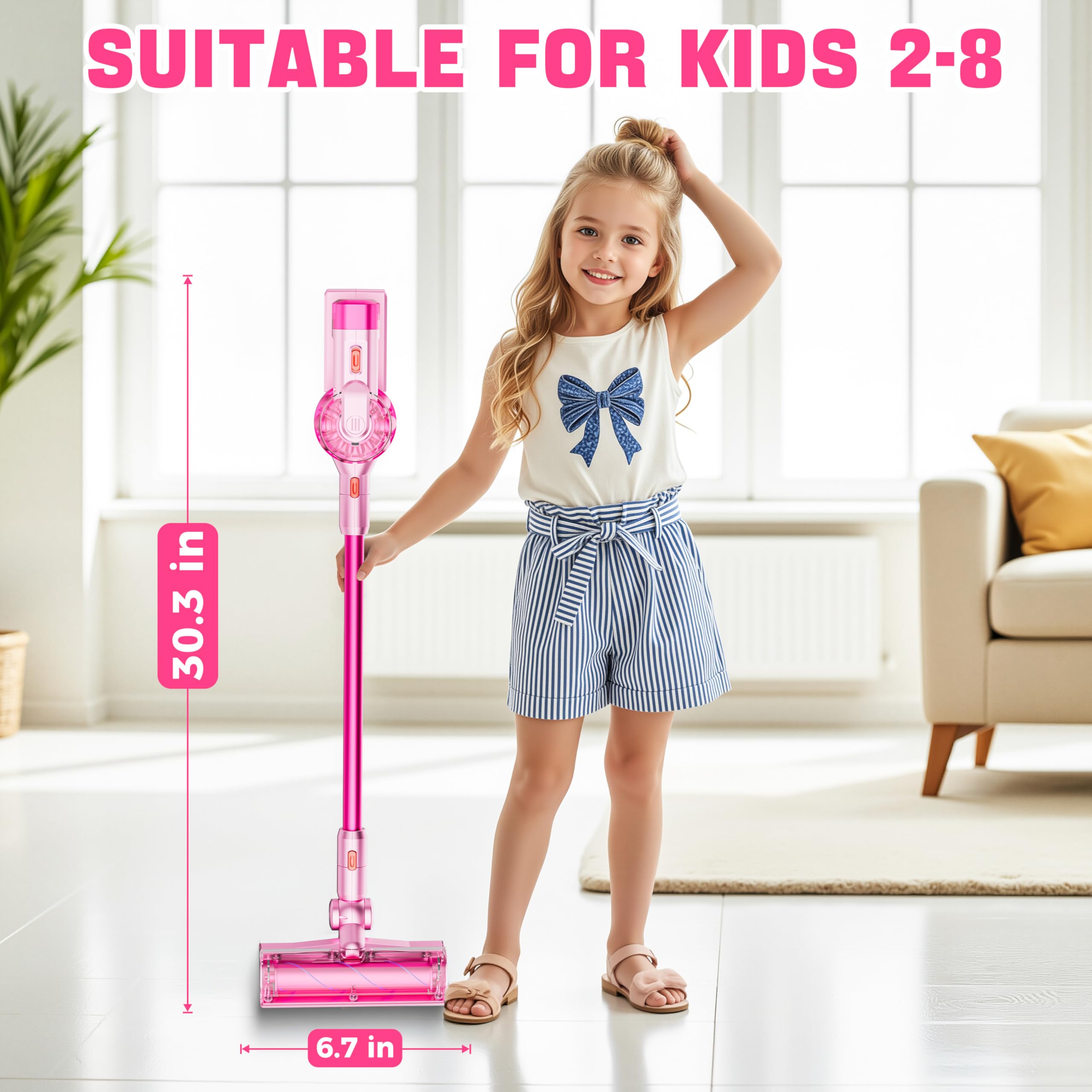 BLAXTEM vacuum extension tube extending reach during pretend chores