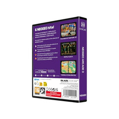 Blaze Evercade NEOGEO Arcade 3 back view showcasing six included titles for variety.