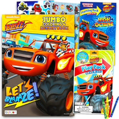 Blaze and the Monster Machines coloring book cover featuring Blaze, ideal for kid-friendly creative play.
