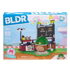 BLDR ballpark scene with scoreboard and hot dog stand for immersive play