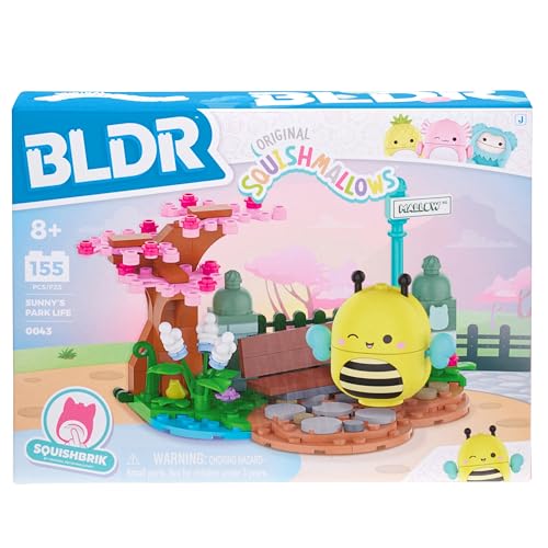 BLDR botanical garden scene with pond and flowers inspires peaceful pretend play.