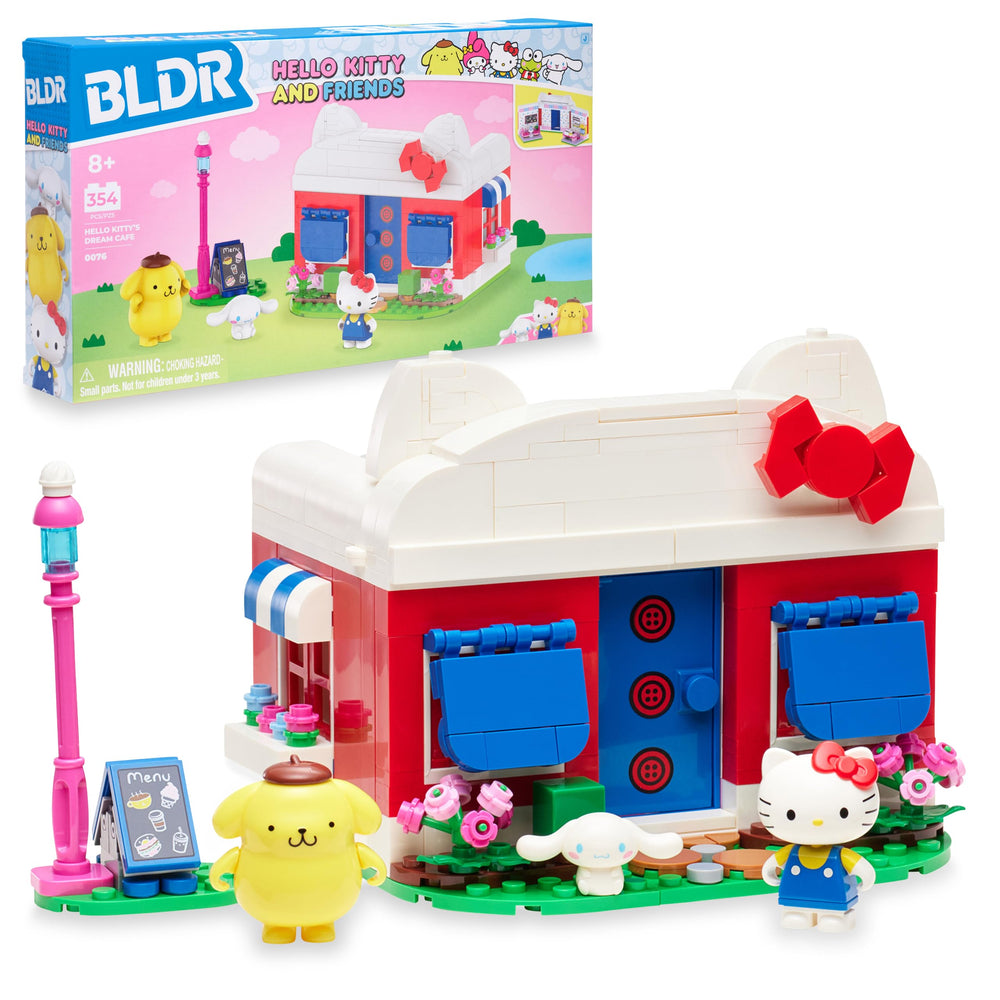 BLDR Hello Kitty Dream Cafe front view for immersive play and display