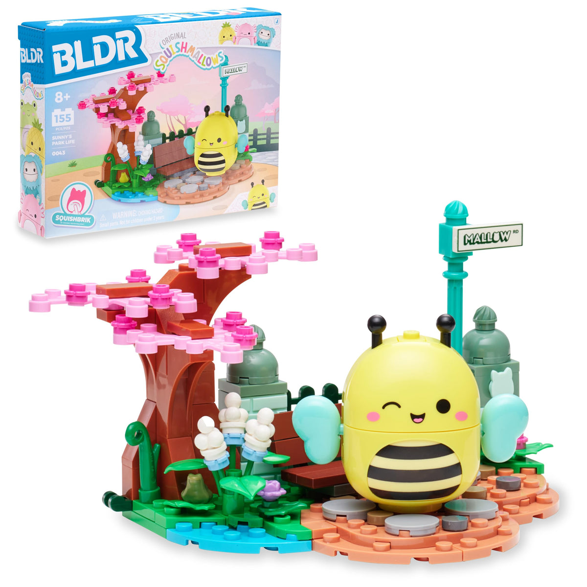 BLDR Squishmallows Sunny’s Park Life building set scene for imaginative play.