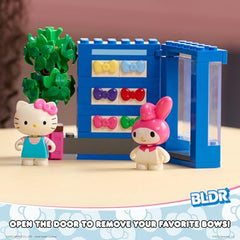 BLDR tree with bow-shaped sofa creates a cozy scene for minifigures.