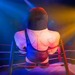 Bleacher Creatures Andre the Giant plush includes care tag for upkeep.