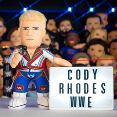 Bleacher Creatures Cody Rhodes 10-inch plush stand pose, great for play and collectability.