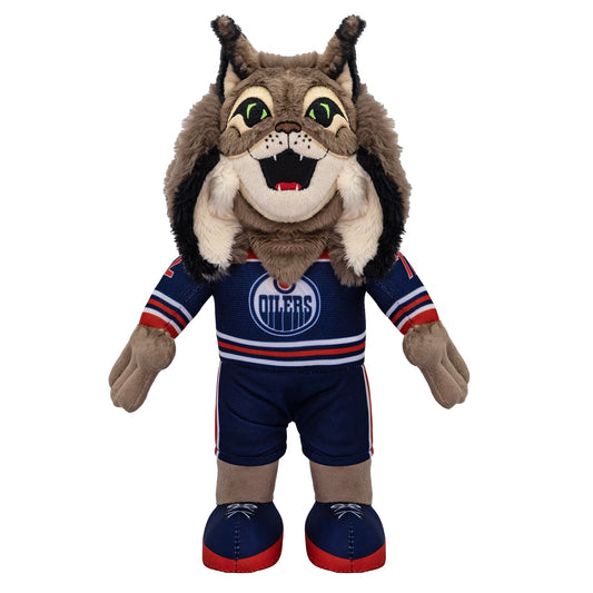 Bleacher Creatures Edmonton Oilers Hunter 10 front view showcases official team colors for display