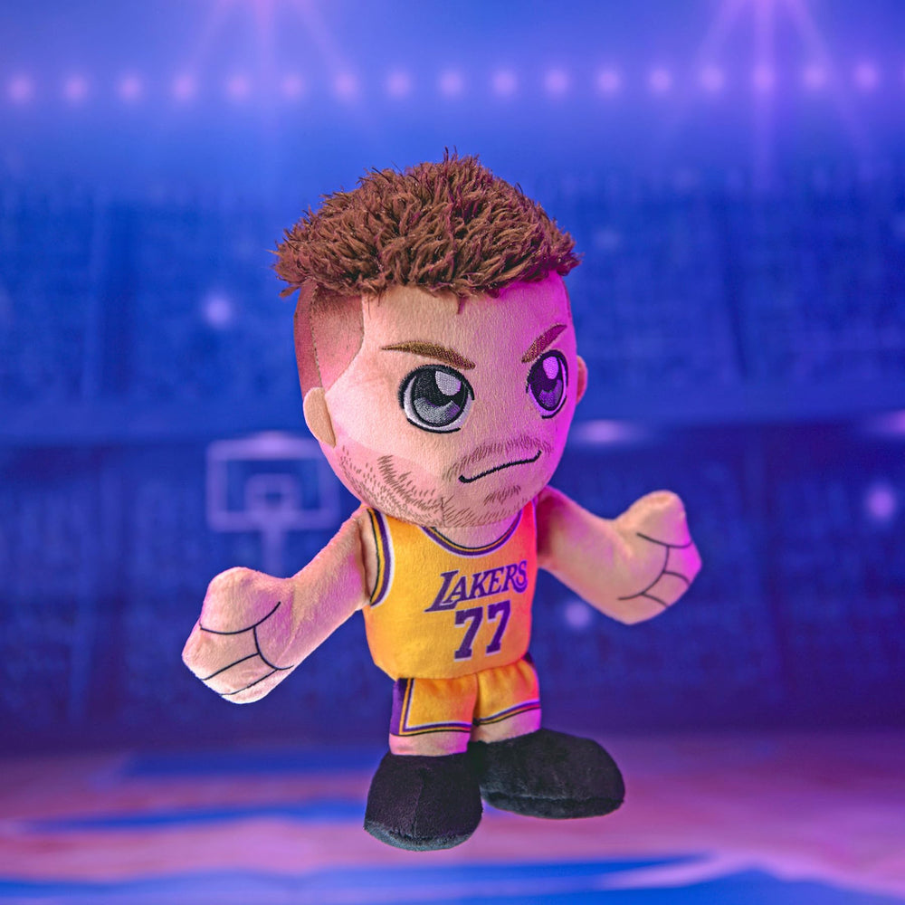 Bleacher Creatures Luka Doncic plush showing team colors detail for fans.