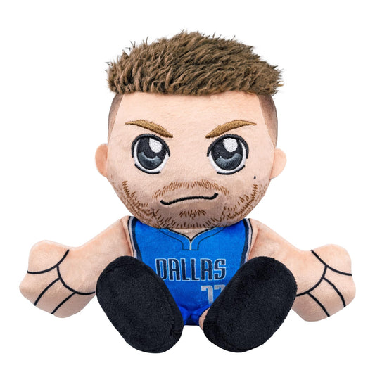 Bleacher Creatures Luka Doncic 8-inch plush front view, hand-sewn and display-ready.