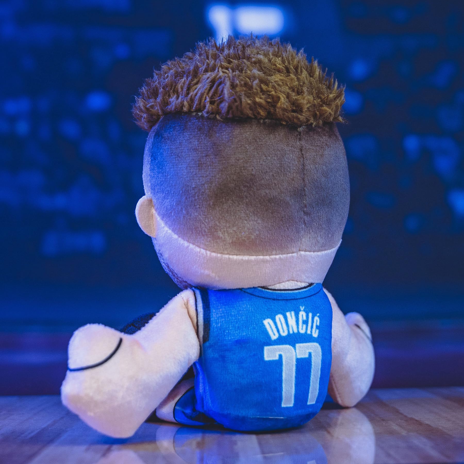 Bleacher Creatures Luka Doncic 8-inch plush with soft velboa fabric for cozy touch.