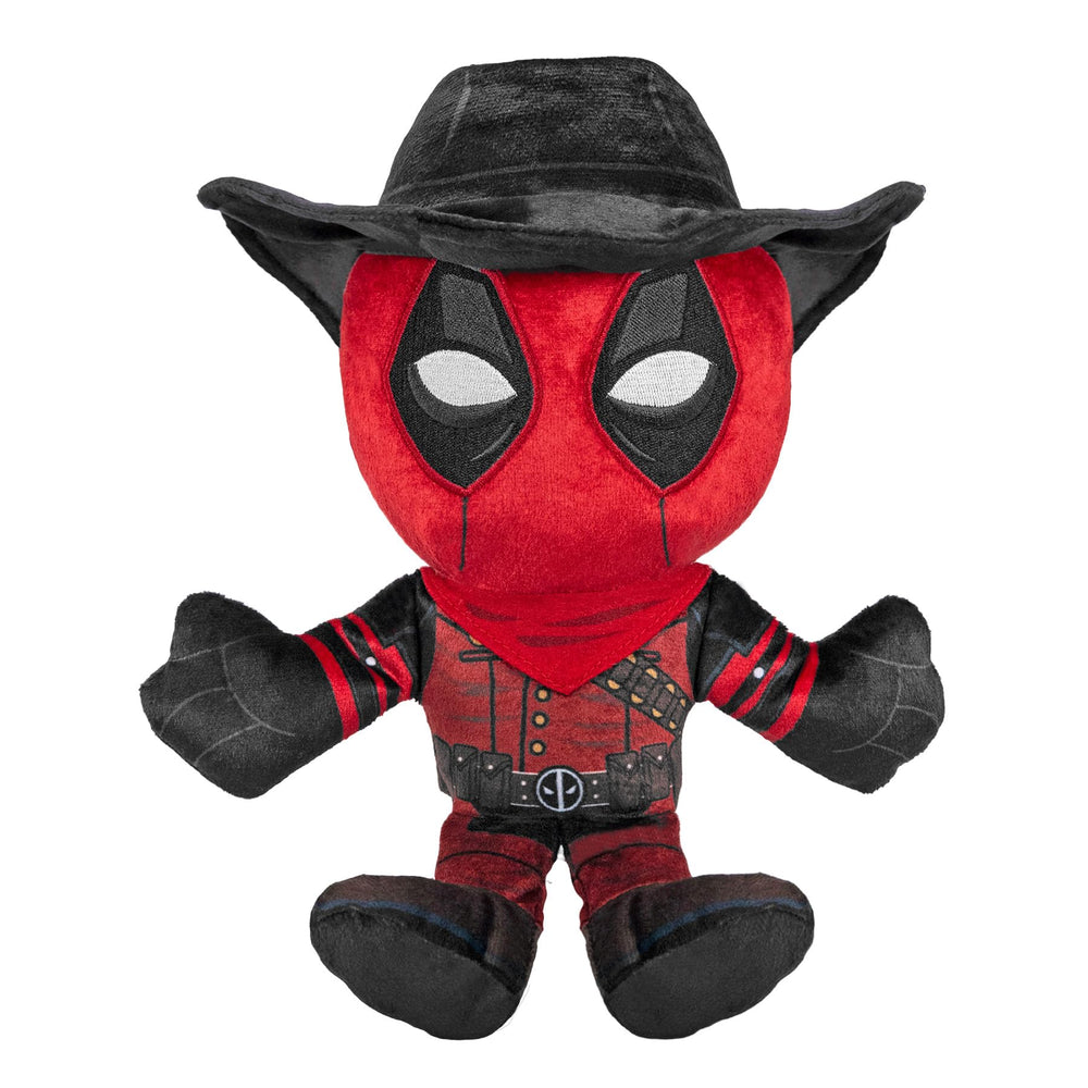 Bleacher Creatures Marvel Cowboy Deadpool 8-inch Kuricha plush front view for cozy display