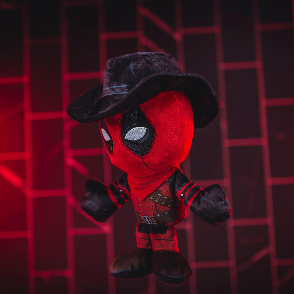 Bleacher Creatures Marvel Deadpool Kuricha plush shelf-ready display