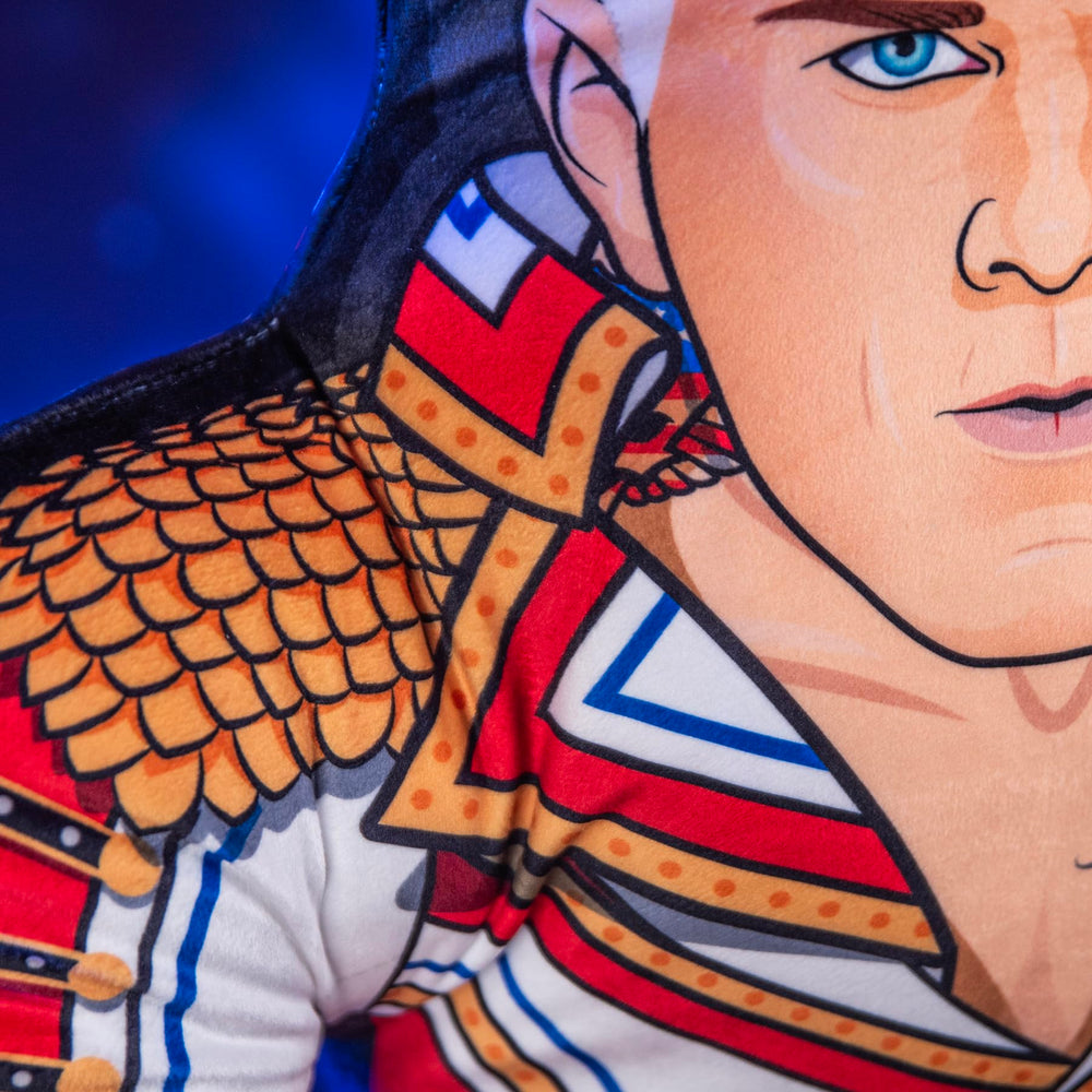 Bleacher Creatures Cody Rhodes plush packaging and official WWE licensing seen
