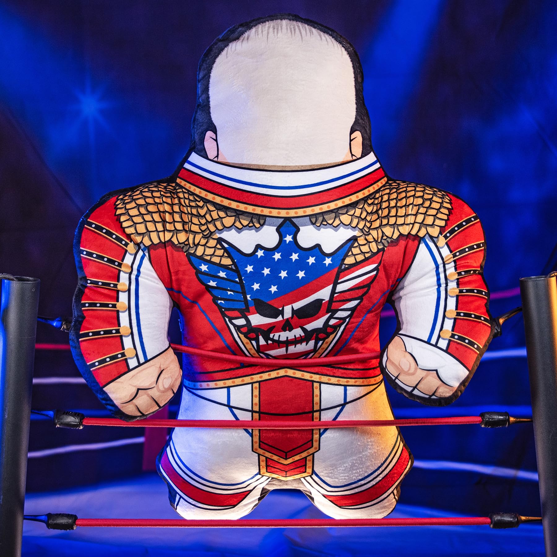 Bleacher Creatures WWE Cody Rhodes 24-inch plush with scale against hand