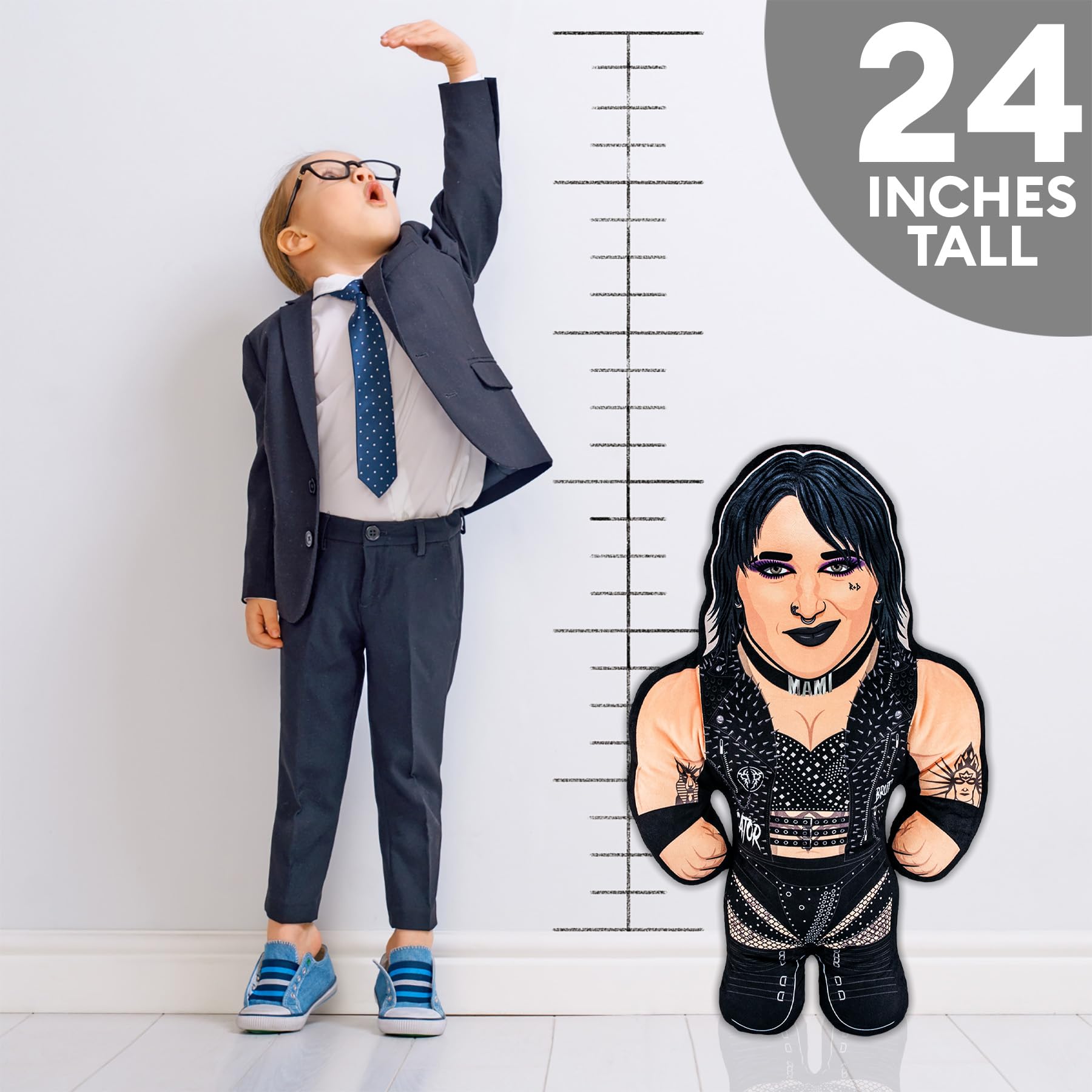 Bleacher Creatures WWE Rhea Ripley plush, collectors item for display and play.
