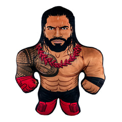 Bleacher Creatures WWE Roman Reigns 24-inch Bleacher Buddy on display, providing bold presence and cuddly appeal.