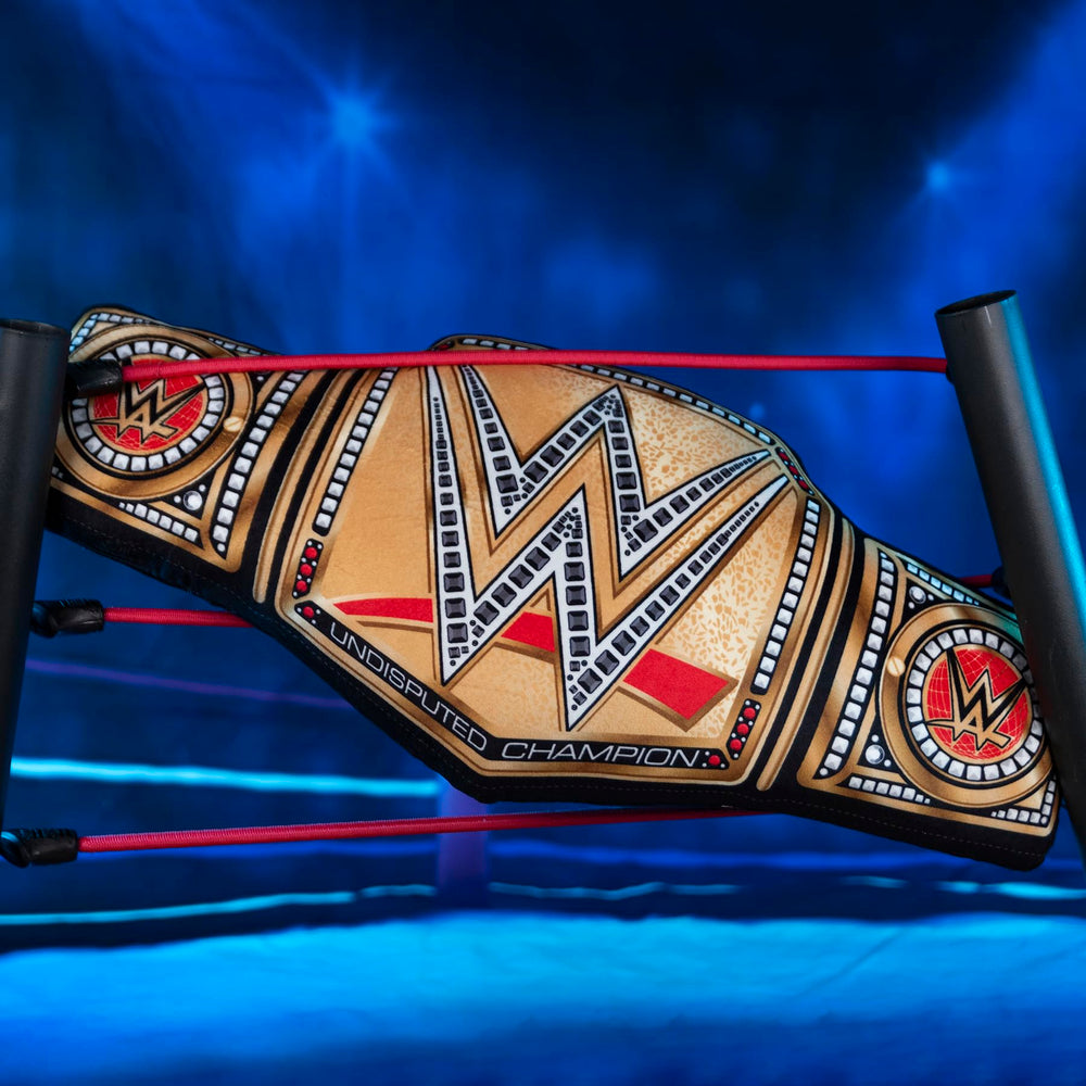 Bleacher Creatures WWE Universal Championship 24in Bleacher Buddy Belt sublimation print shows durable artwork.