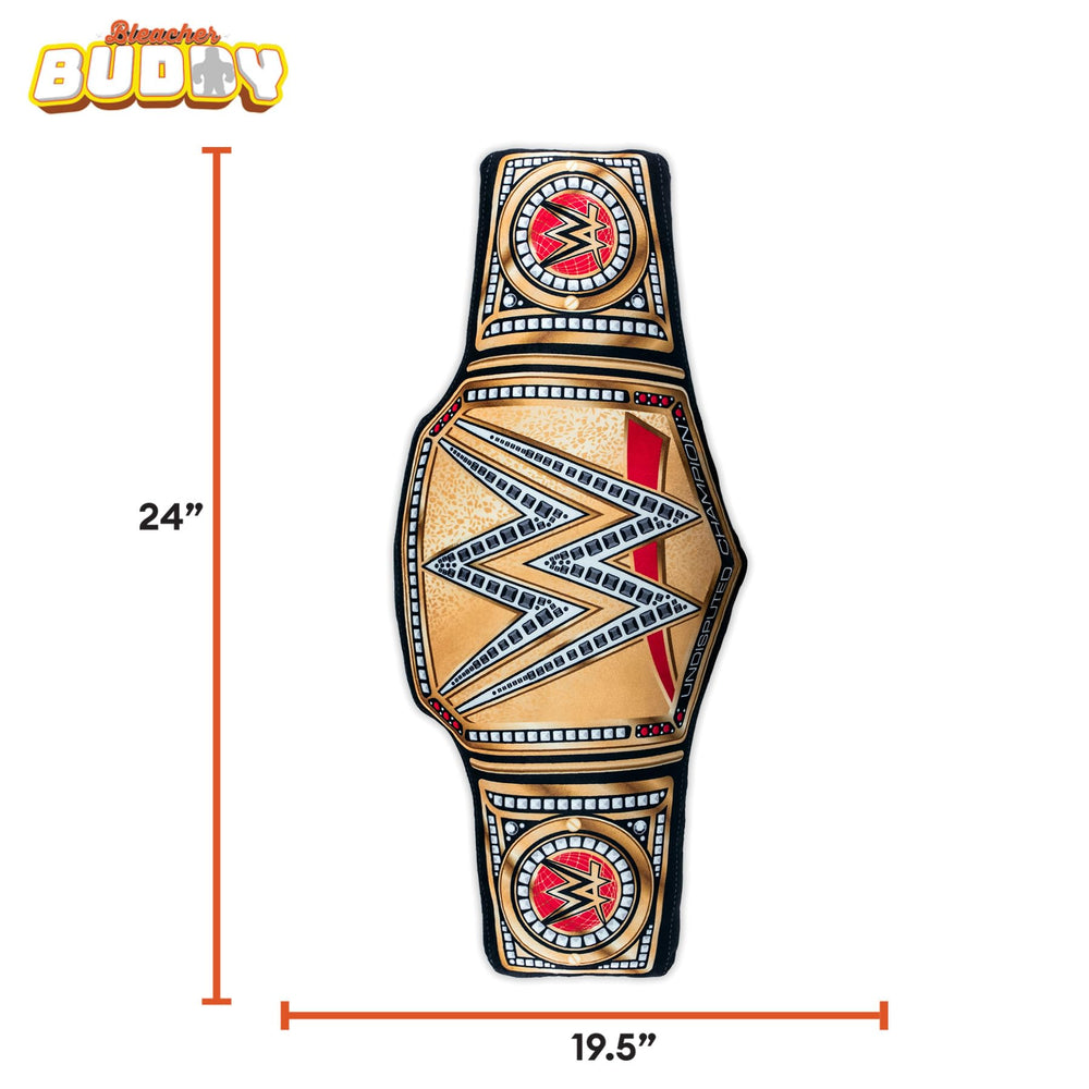 Bleacher Creatures WWE Universal Championship 24in Bleacher Buddy Belt side view for shelf display.