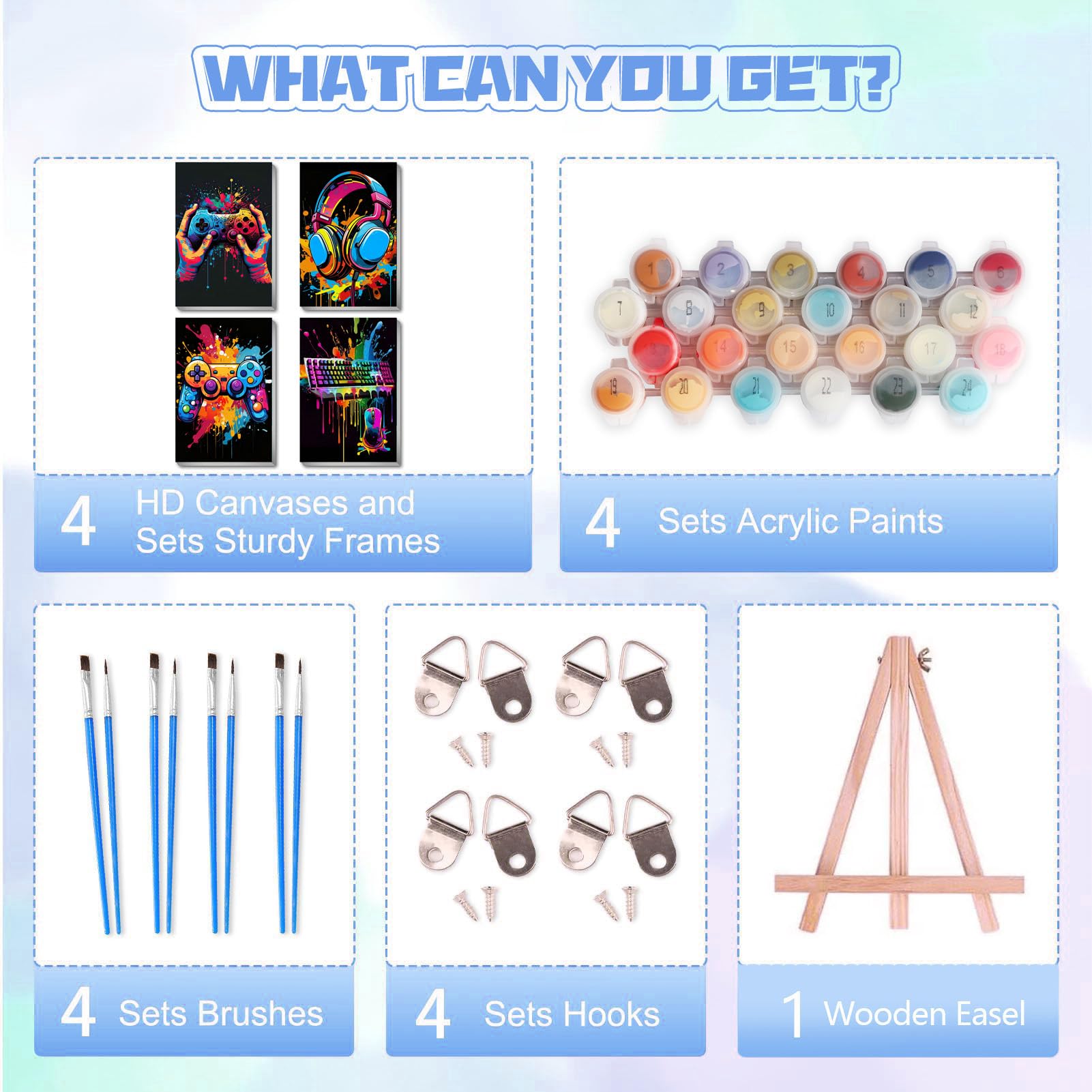 Bleihum game paint by numbers canvas for kids with smooth surface and precise coloring.