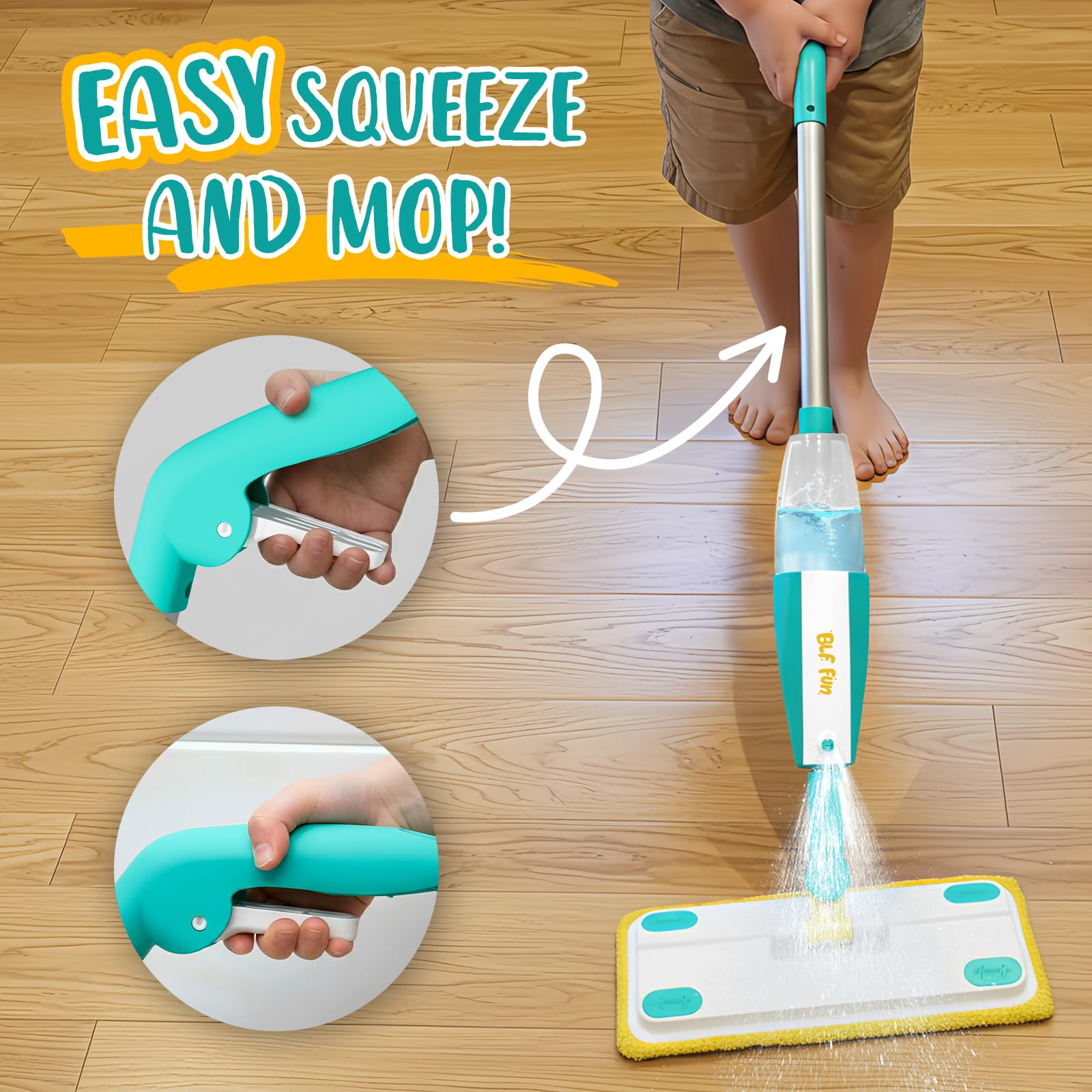 BLF FUN toy scraper cleans cloths for quick tidy-ups during pretend cleaning