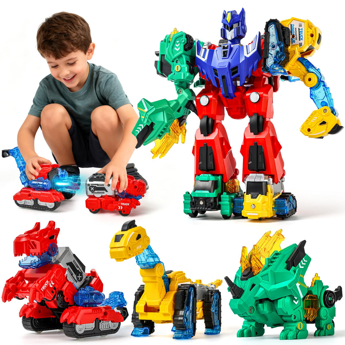 BLF FUN Transforming Dino Car front view, encouraging imaginative play.