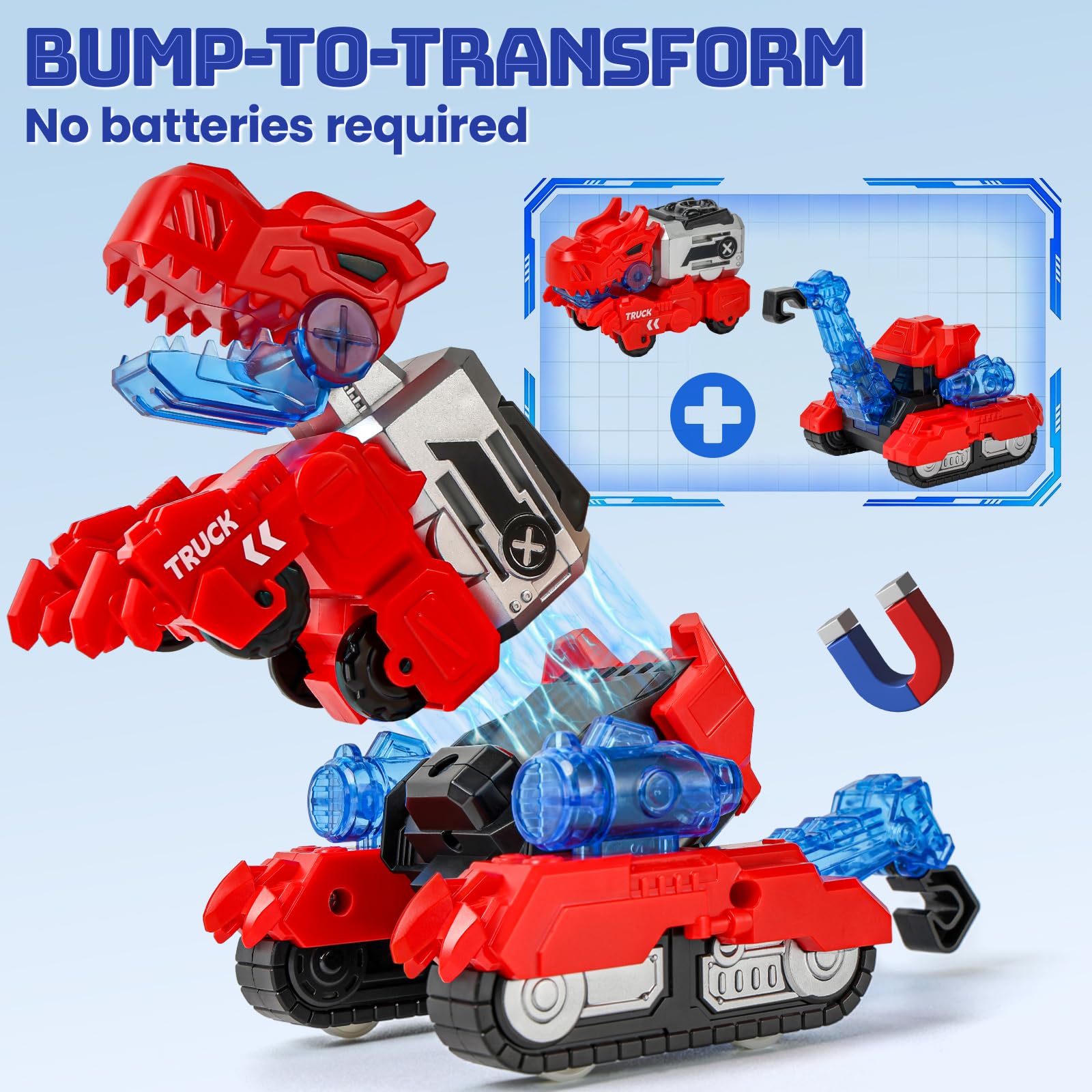 BLF FUN Triceratops with crane vehicle ready for play.
