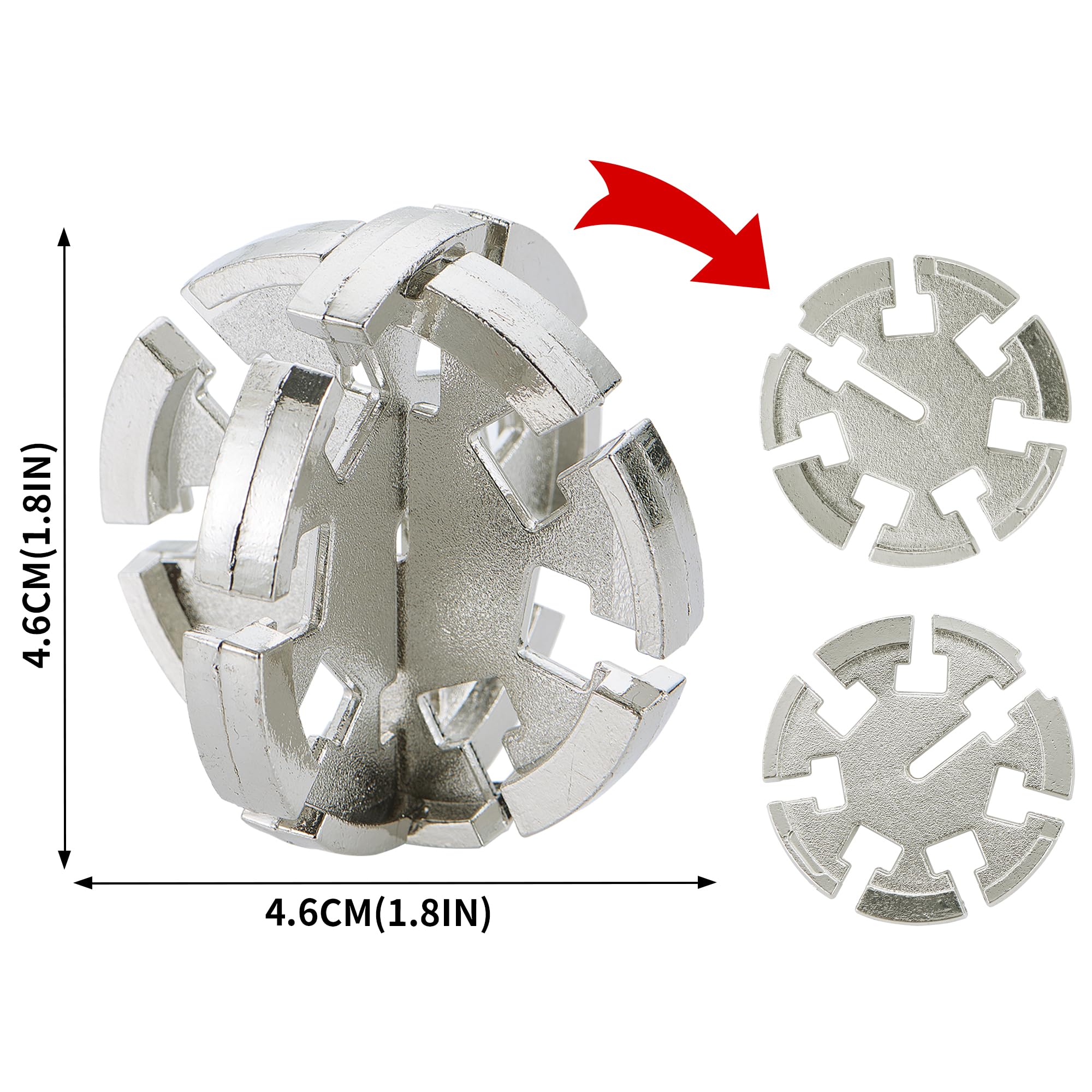 Bling Musae three-piece puzzle close-up, safe non-toxic metal with smooth feel.