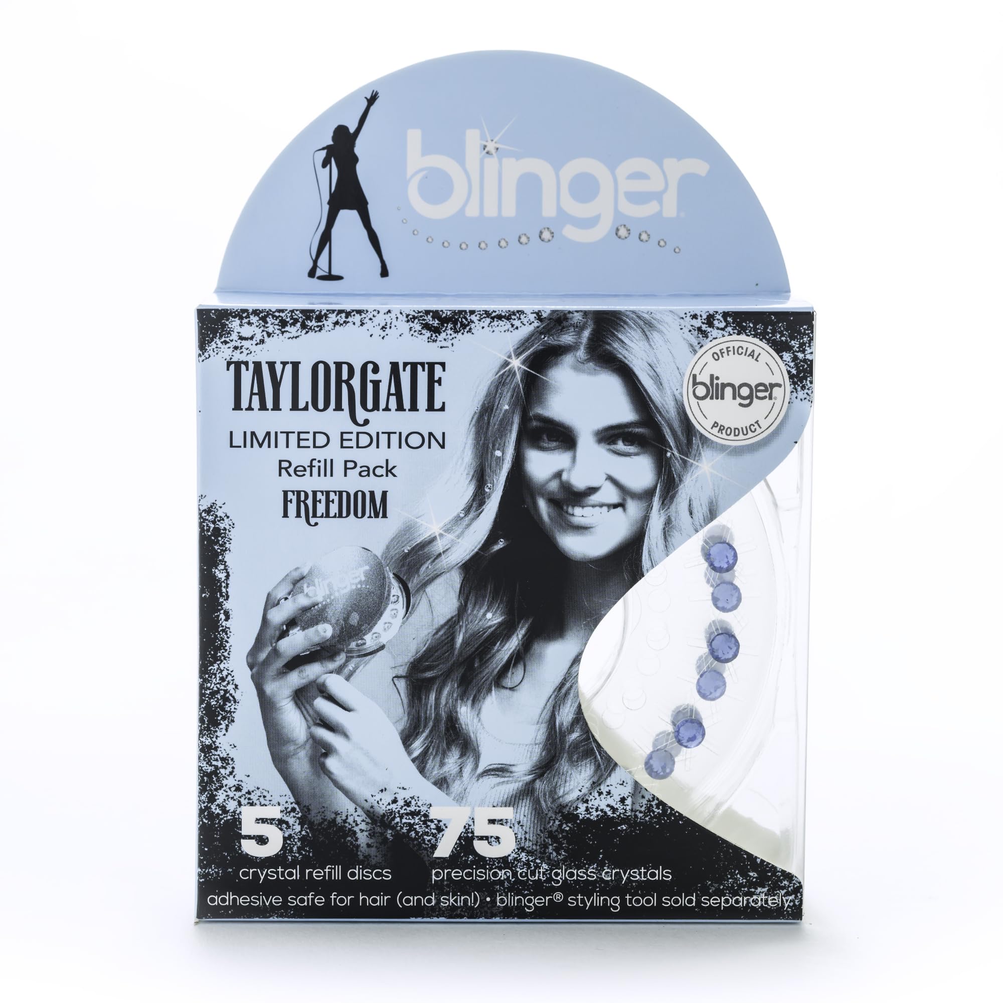 Blinger crystal refill 75 crystals in 5 discs for instant sparkle.
