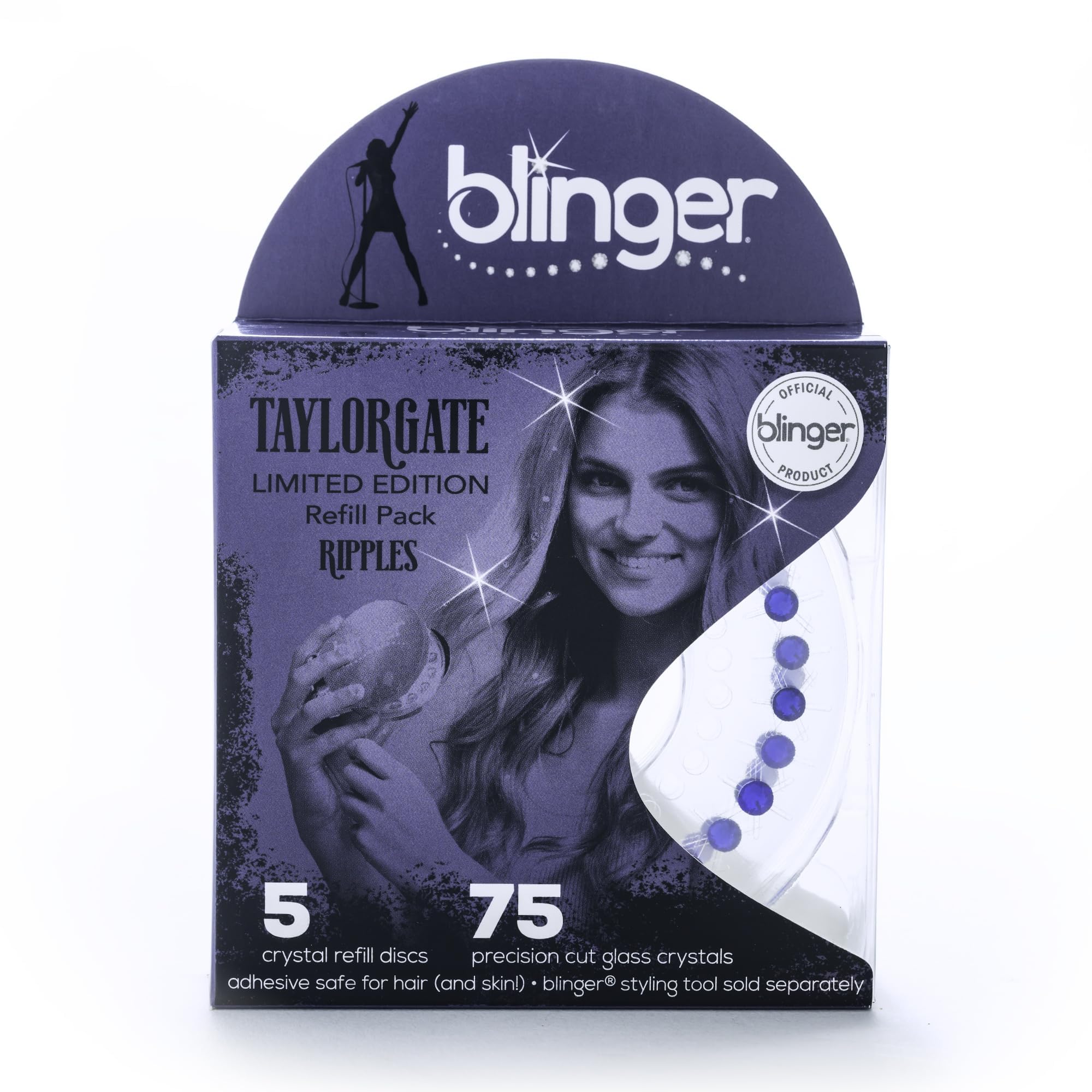 Blinger Love 75-crystal refill for instant hair sparkle.