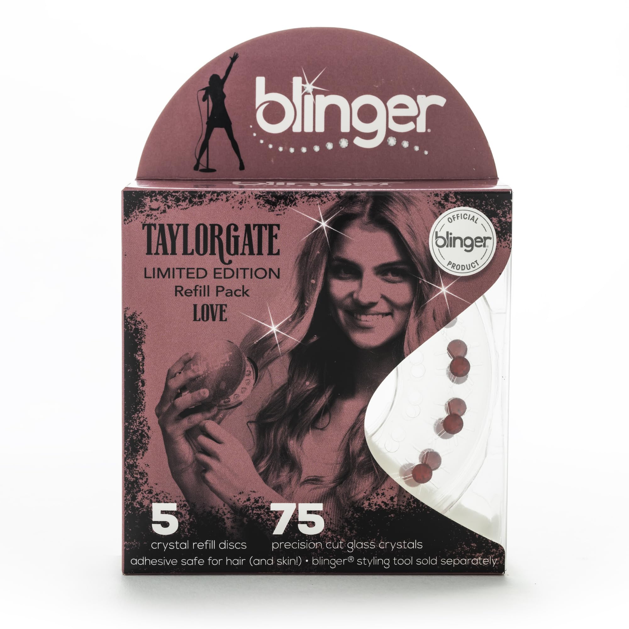 Blinger Love refill with Scarlet crystals for vibrant, long-lasting sparkle.