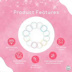 180 colorful gems in varied shapes and sizes for versatile looks.
