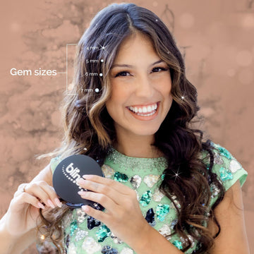 hair-safe crystals from blinger refill pack used on hairstyles