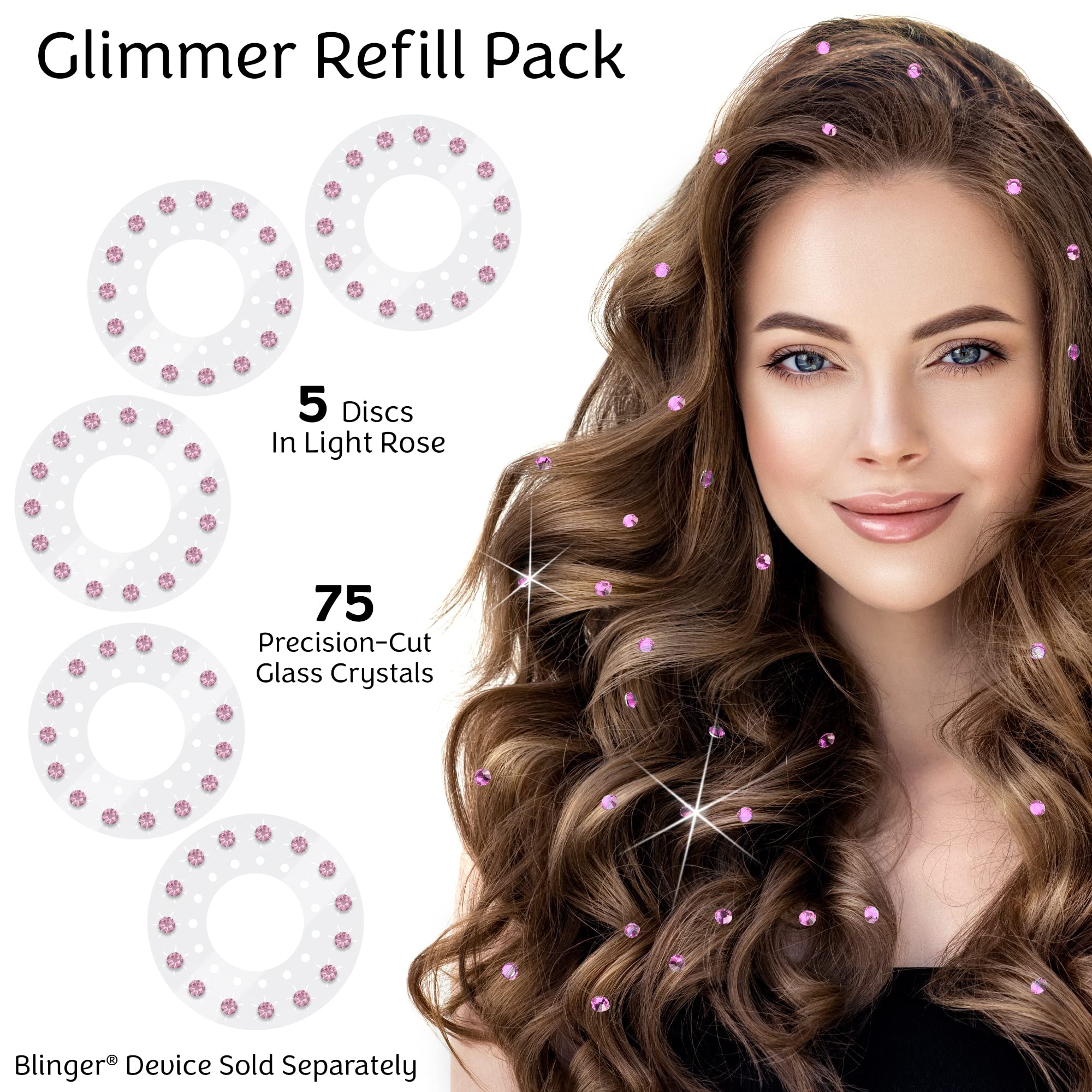 Blinger light rose crystal discs glow for versatile sparkle