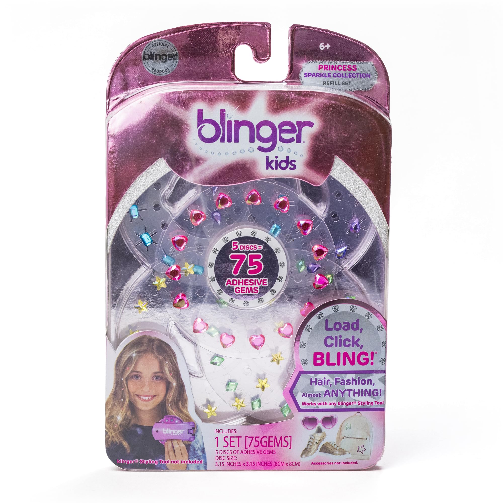 Blinger Sparkle Collection Princess 75 gems offer long-lasting shine for hair and accessories.