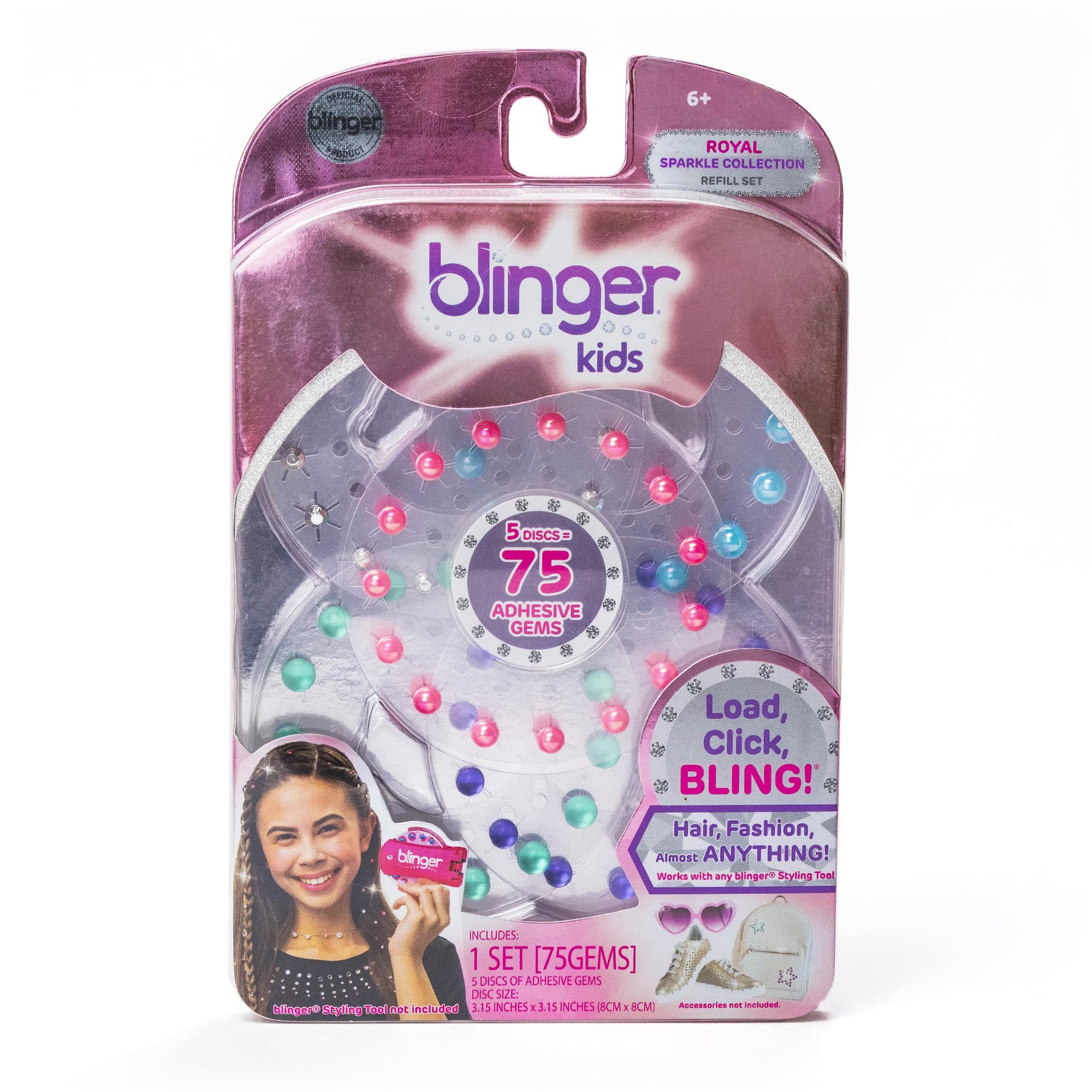Blinger Sparkle refill pack front view with 75 rhinestones for glam looks