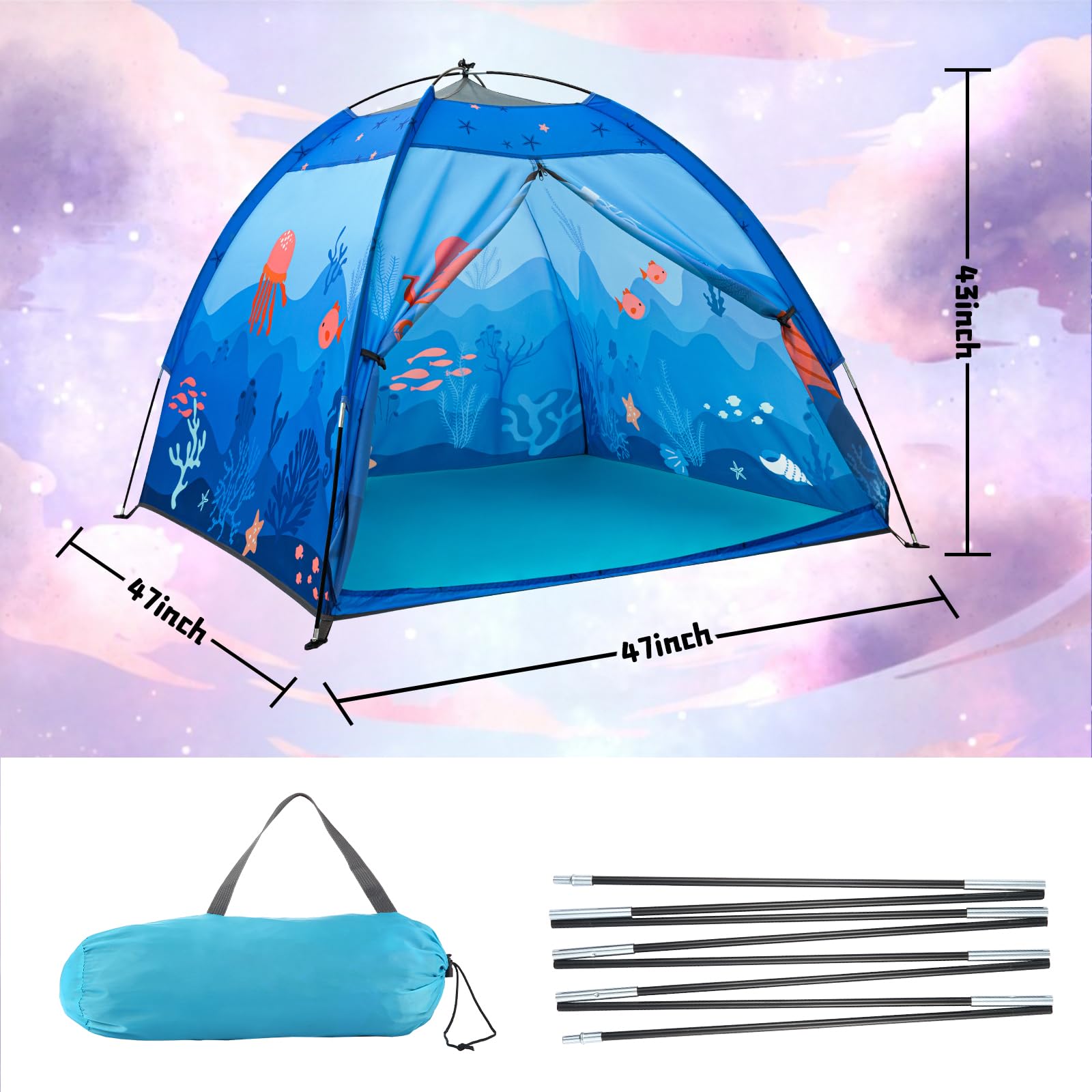 BLINWORLD Undersea World Play Tent entrance open for easy access.