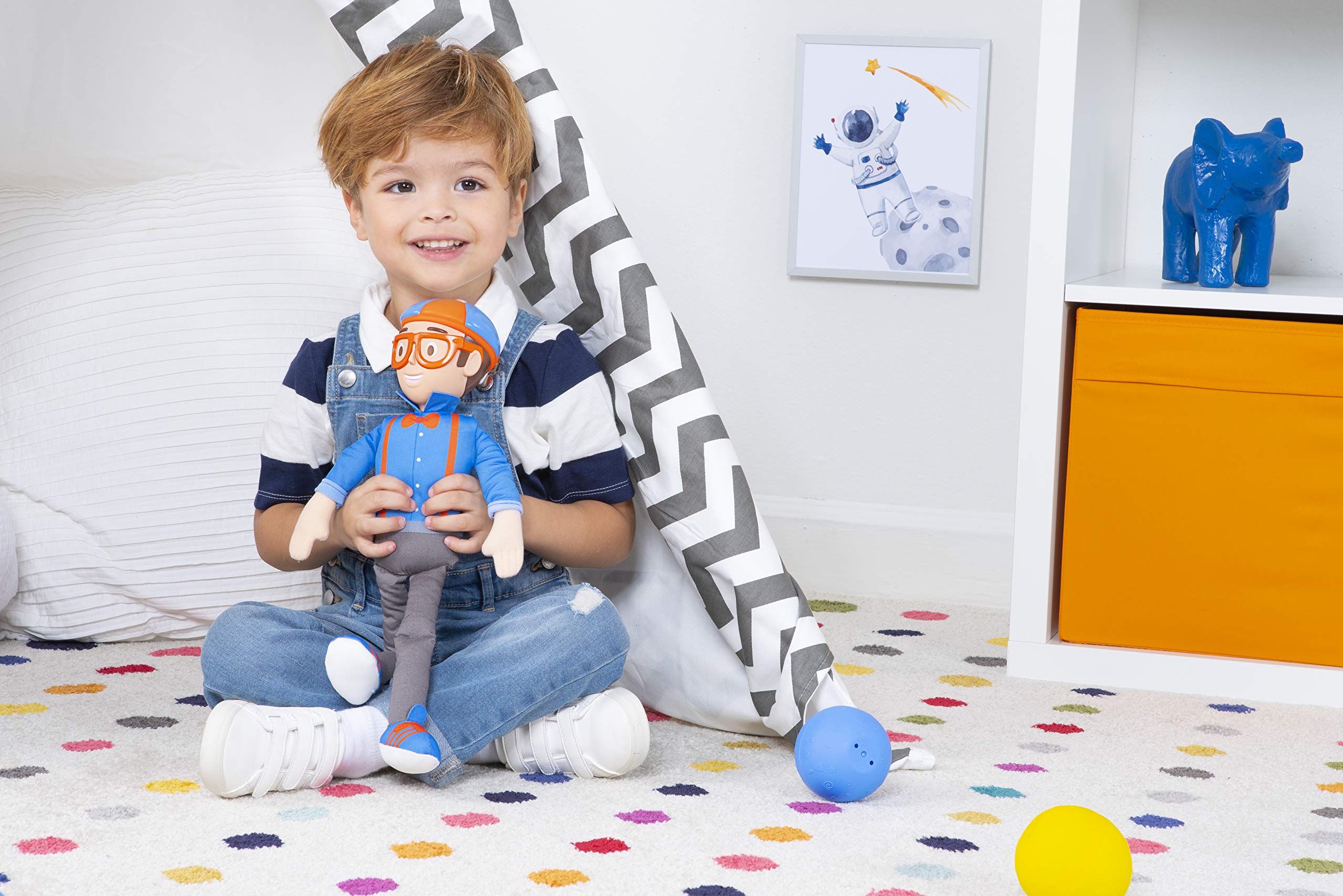Durable, kid-friendly Blippi toy designed for safe toddler exploration