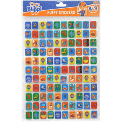 Blippi Puffy Sticker Sheet Book with 110 colorful stickers for kids' crafts.