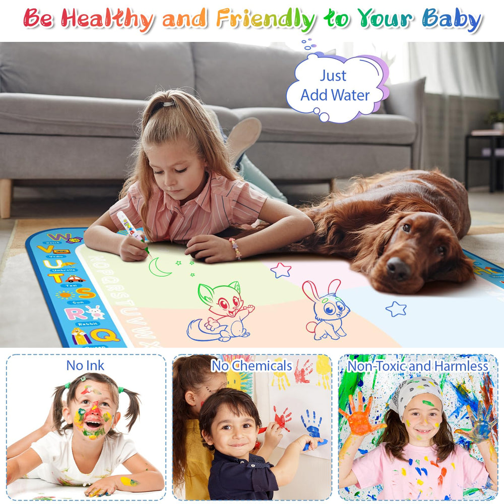 BlissfulBlend child drawing on floor demonstrates versatile play space.