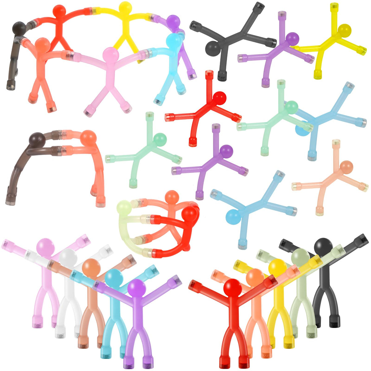 BlissfulTie 30-piece magnetic figures in pose set for imaginative play on fridge or desk