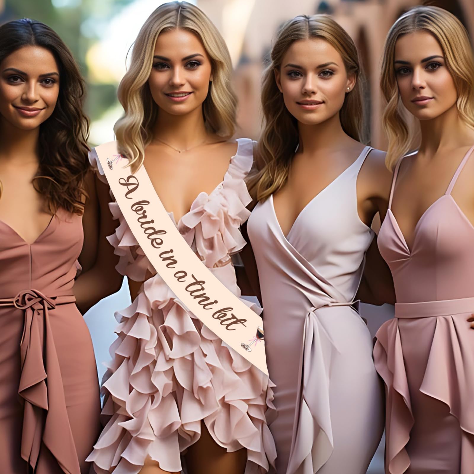 Blisstock bridal sash flat view reveals design details and size