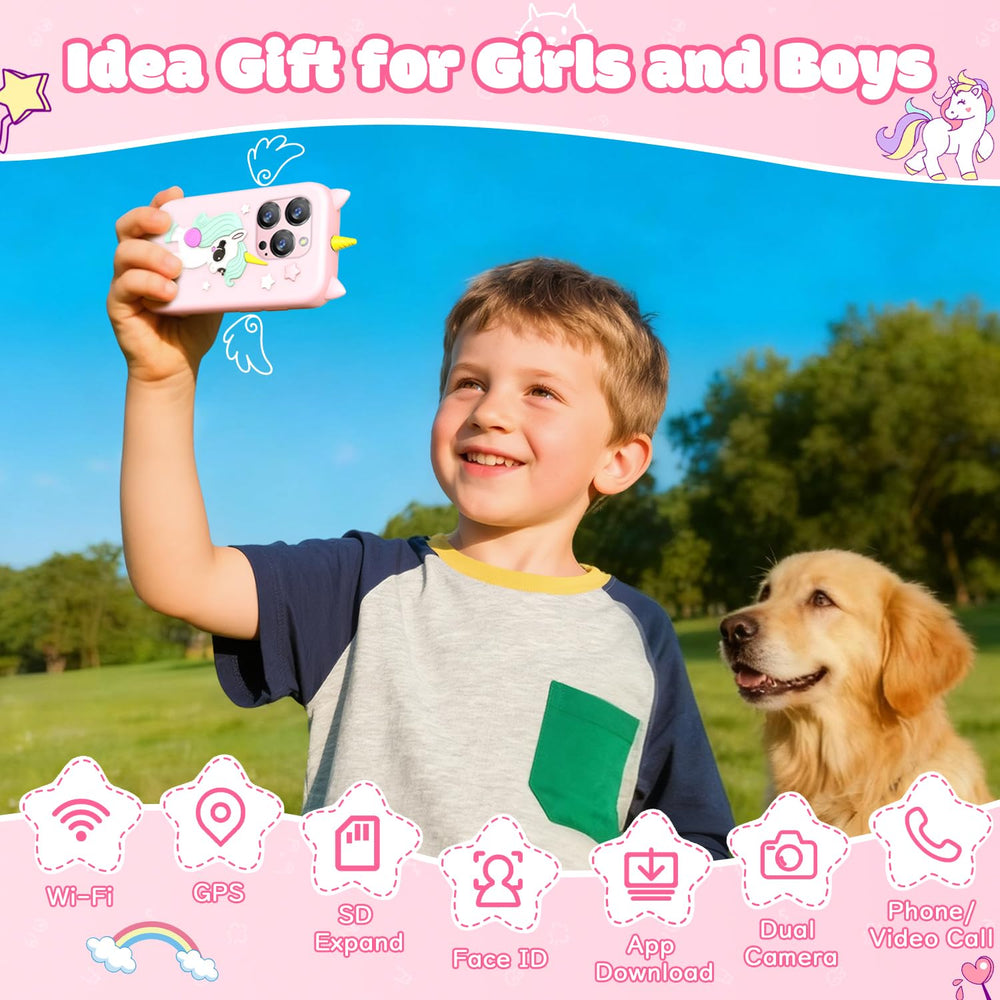 BLKE Max Kids Phone rear camera for quick memory snapshots on adventures.