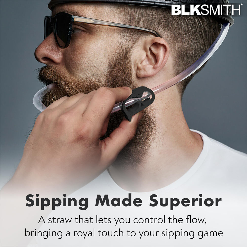 BLKSMITH beer hat with straws keeps beverages within reach.