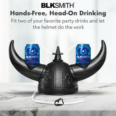 BLKSMITH Viking helmet with horns adds authentic vibe at parties.