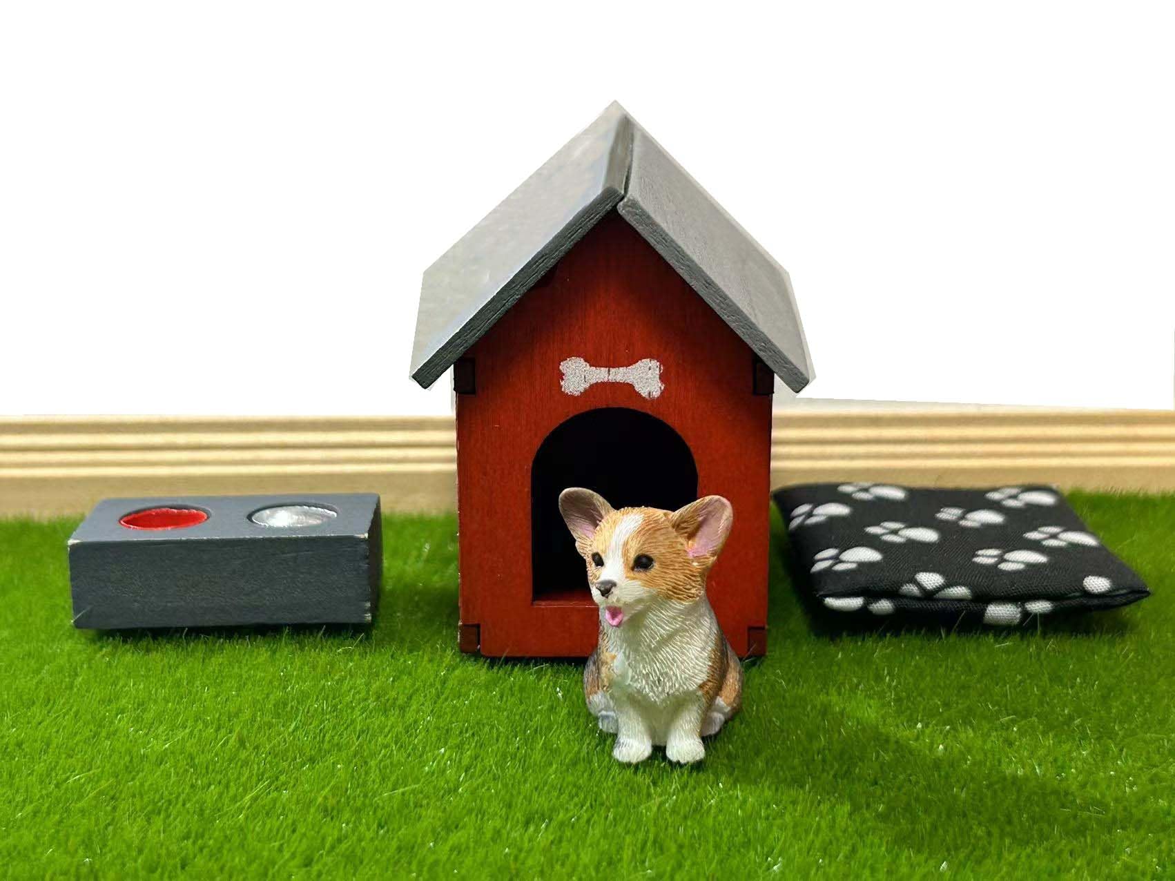 blminiatures corgi figurine adds lifelike charm to your dollhouse scenes