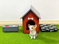 blminiatures doghouse with gray roof complements any dollhouse setting