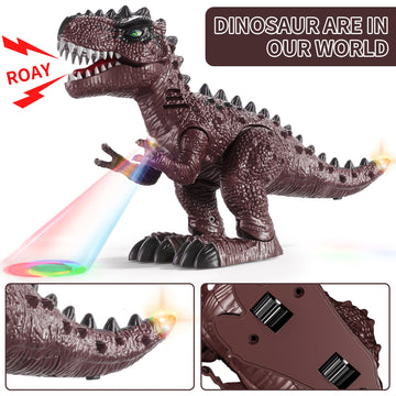 BLmukce Stegosaurus walking dinosaur toy with bright LED accents for lively scenes