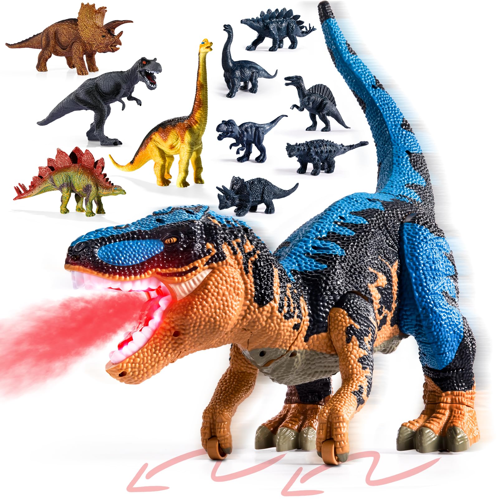 BLmukce T-Rex belly storage dinosaur chest keeps small figures organized.