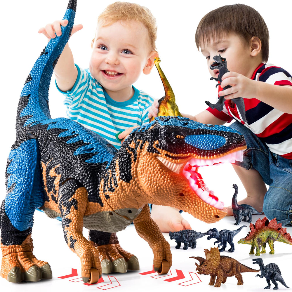 BLmukce T-Rex giant dinosaur with push wheels for active indoor and outdoor play.