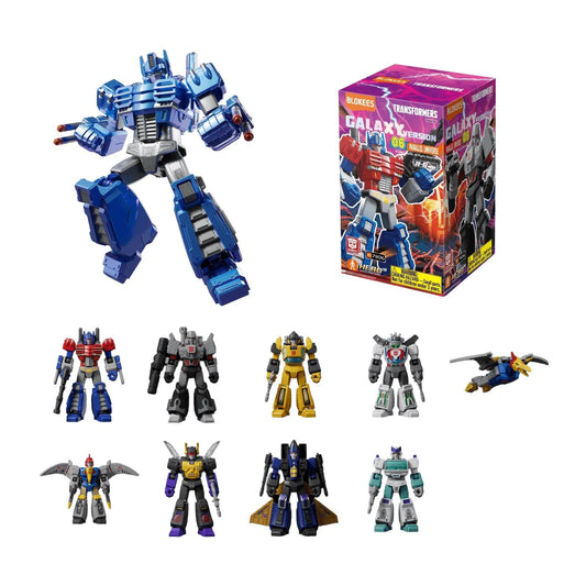 BLOKEES Transformers Galaxy Version 06 dynamic pose options for dramatic shelf display.